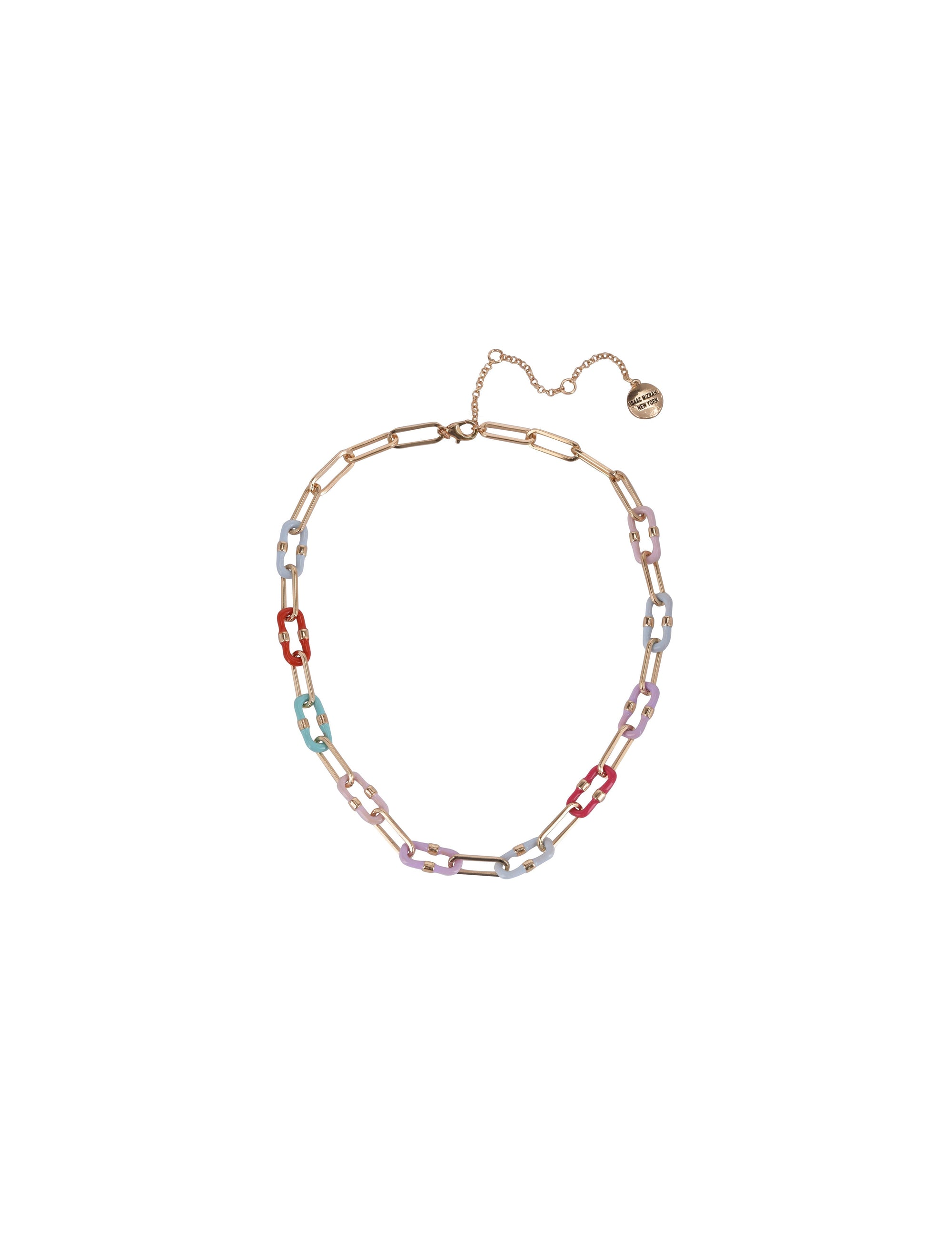 Multi Color Enamel Link Necklace