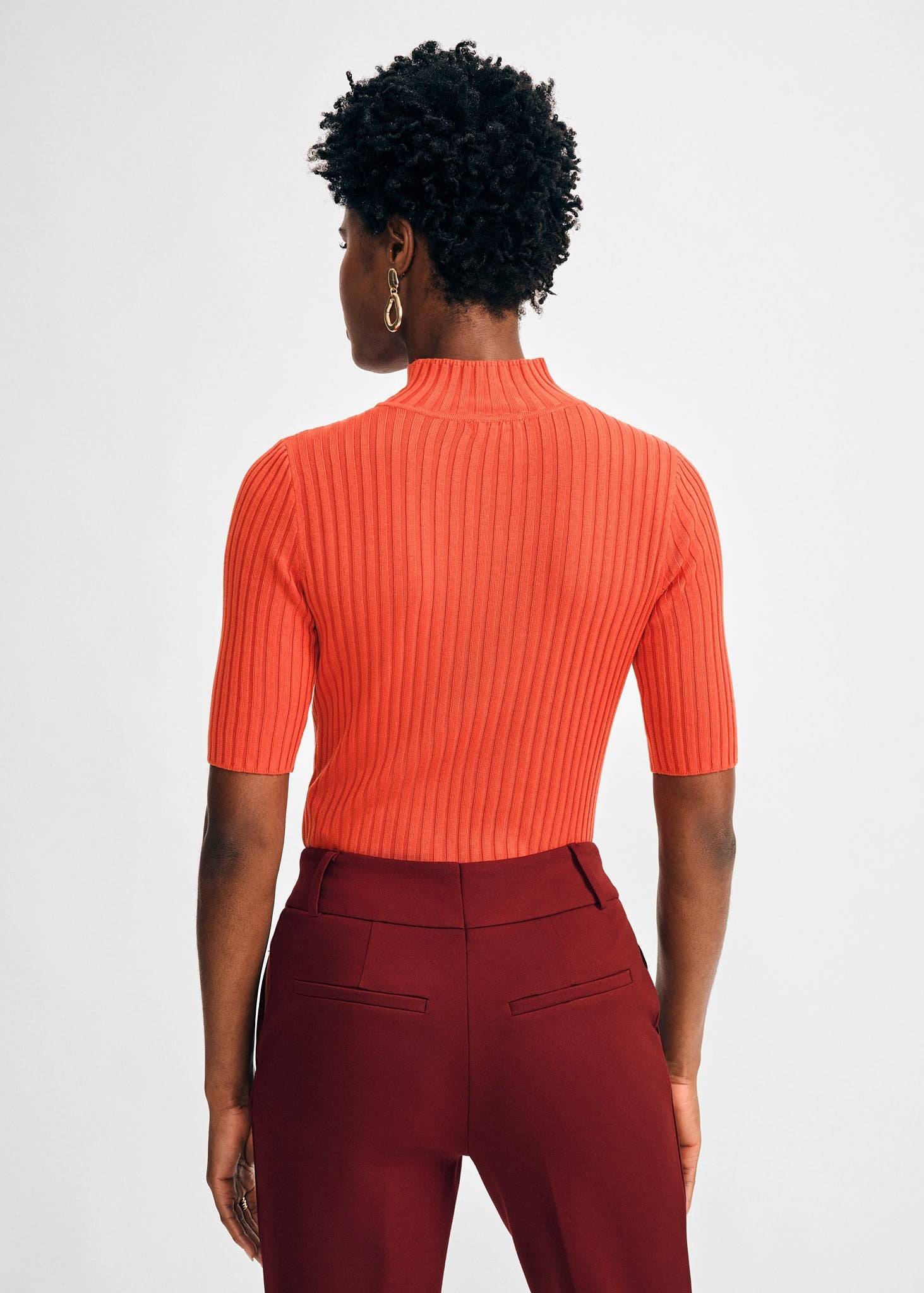 Classic Rib Mock Neck Sweater