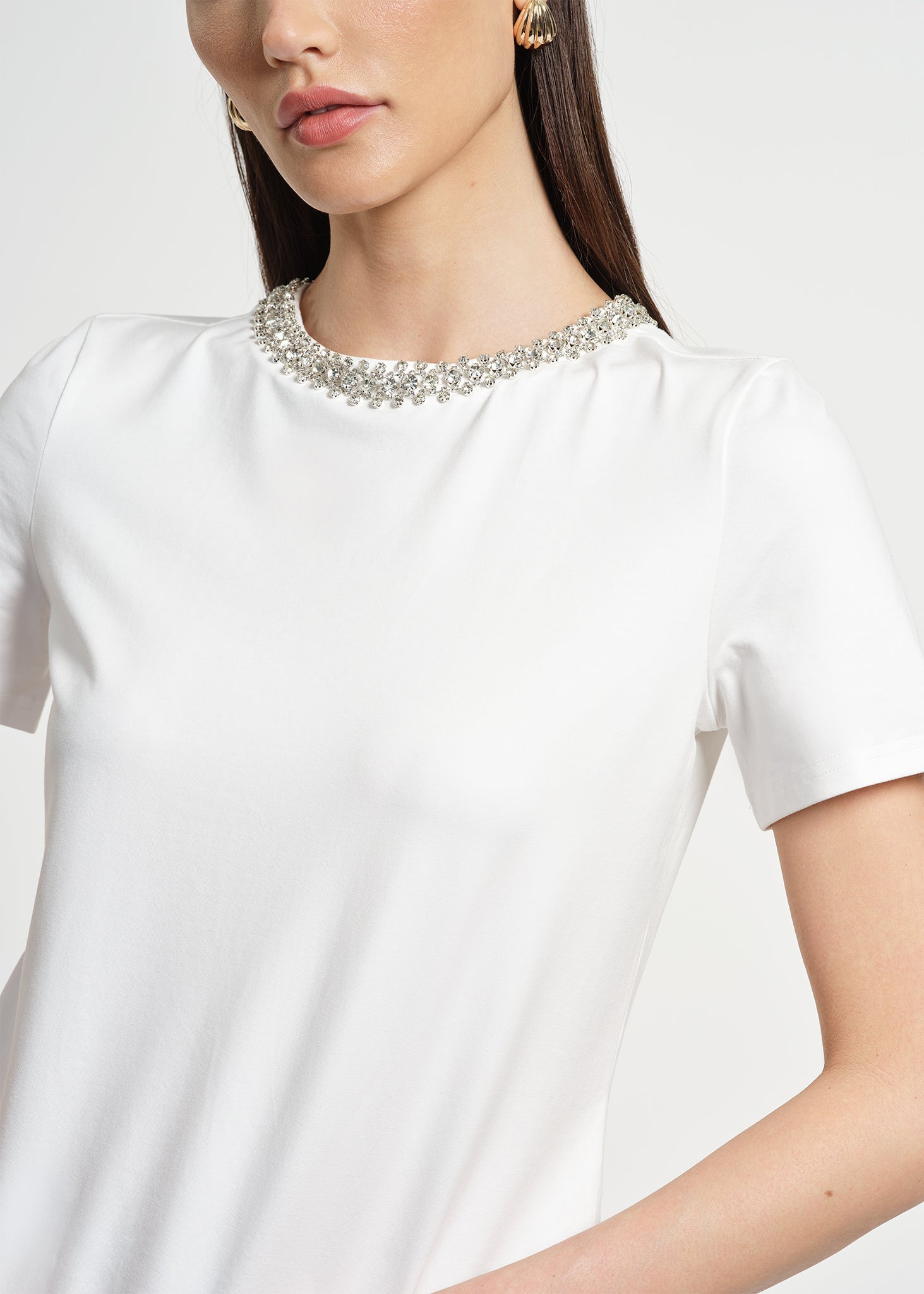 Jewel Neck Tee | Isaac Mizrahi