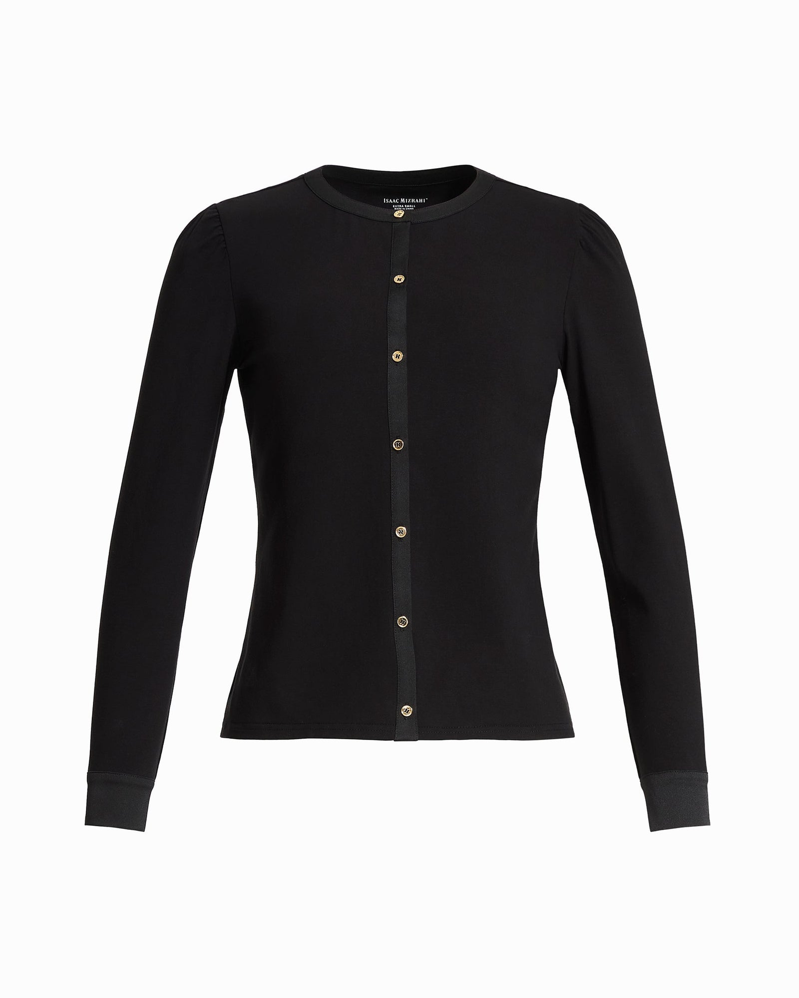 Button Down Cuff Detail Knit Top