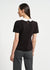 Satin Bow Neck Peter Pan Te
