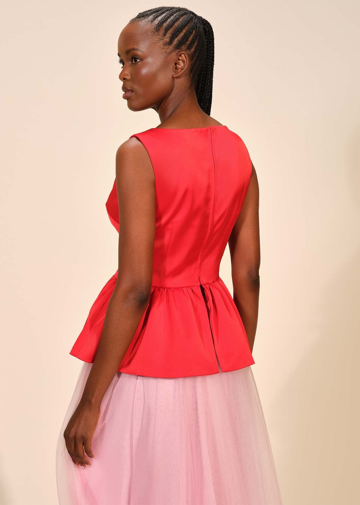 Satin Peplum Top