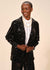 Sequin Button Down Notch Collar Blouse