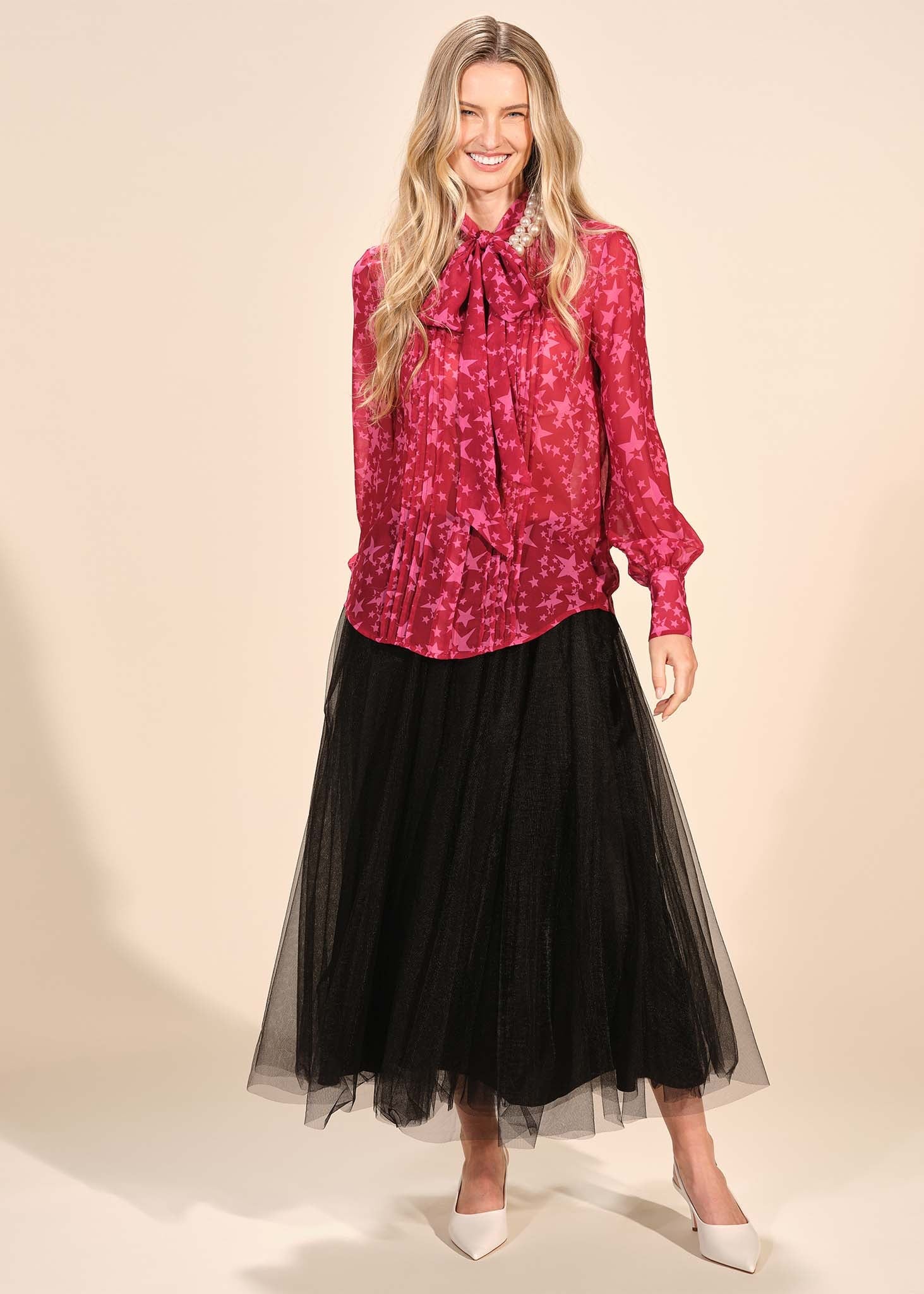 Long Sleeve Bow Blouse