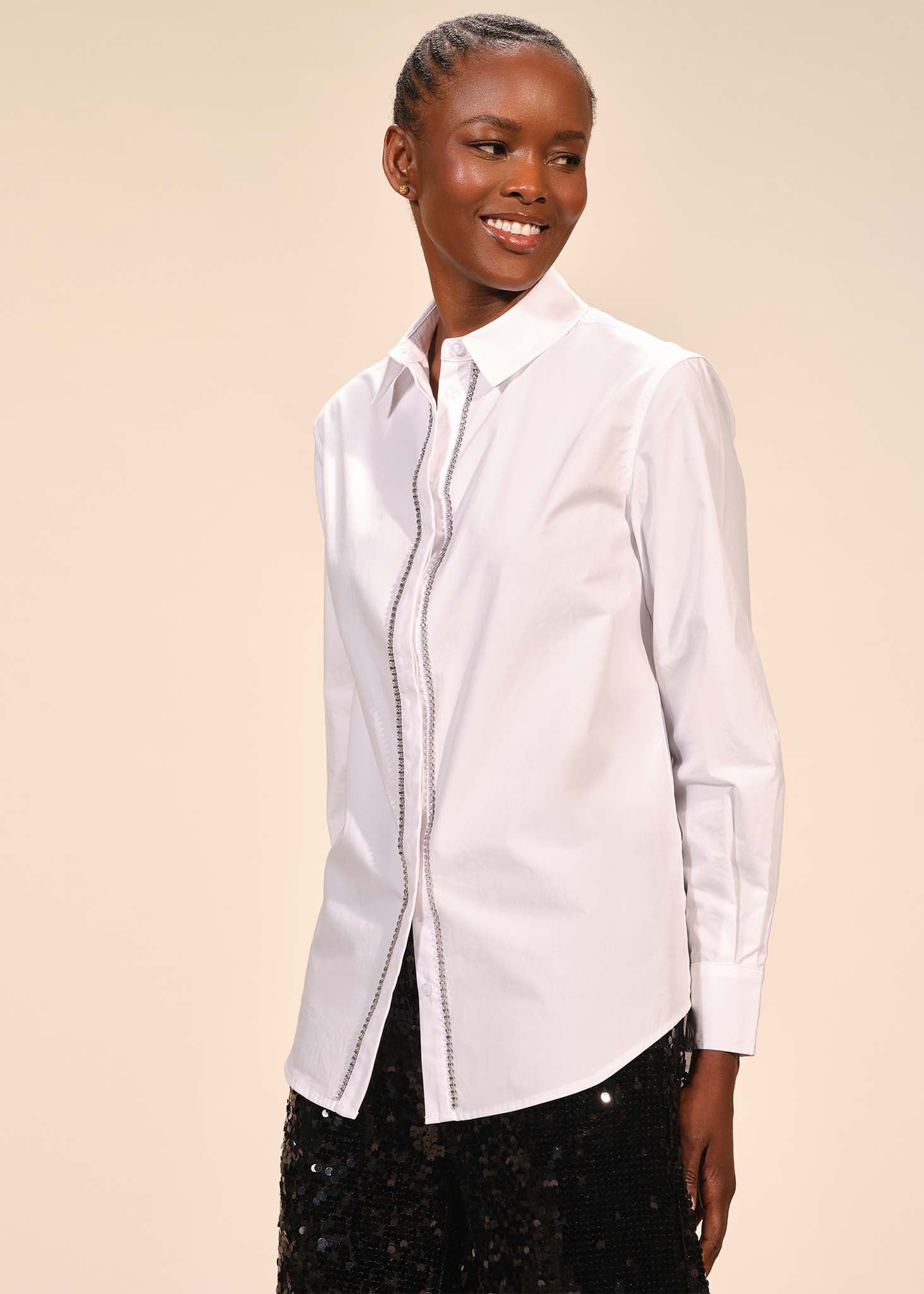 Embellished Poplin Shirt