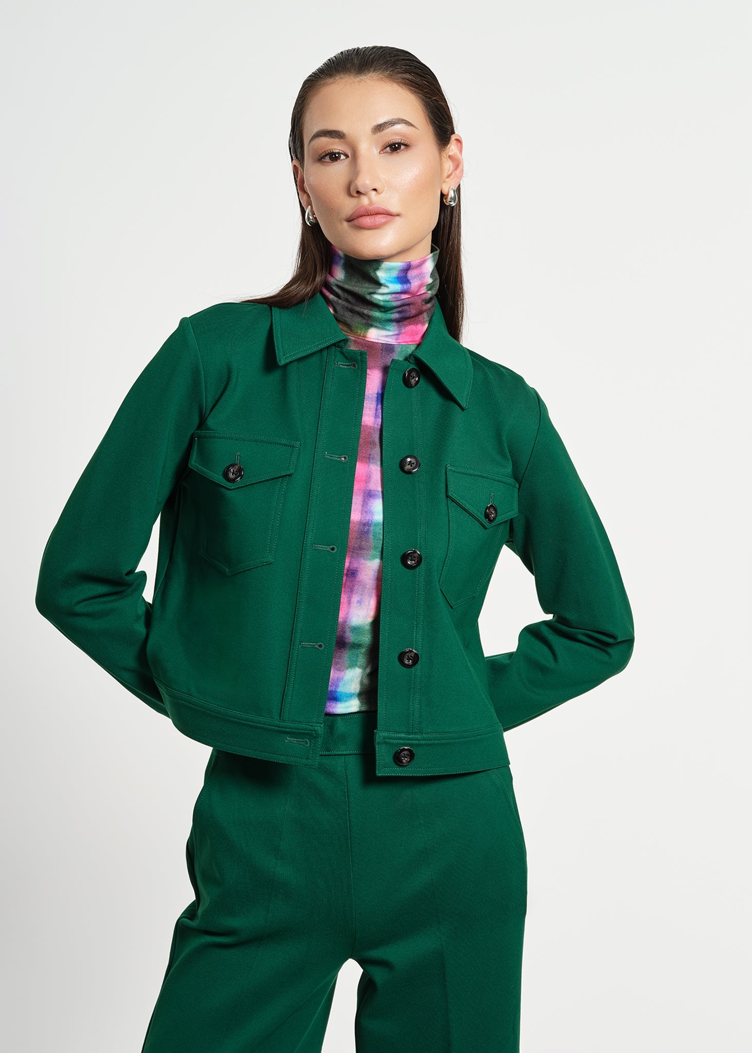 SB Ponte Crop Jacket | Isaac Mizrahi