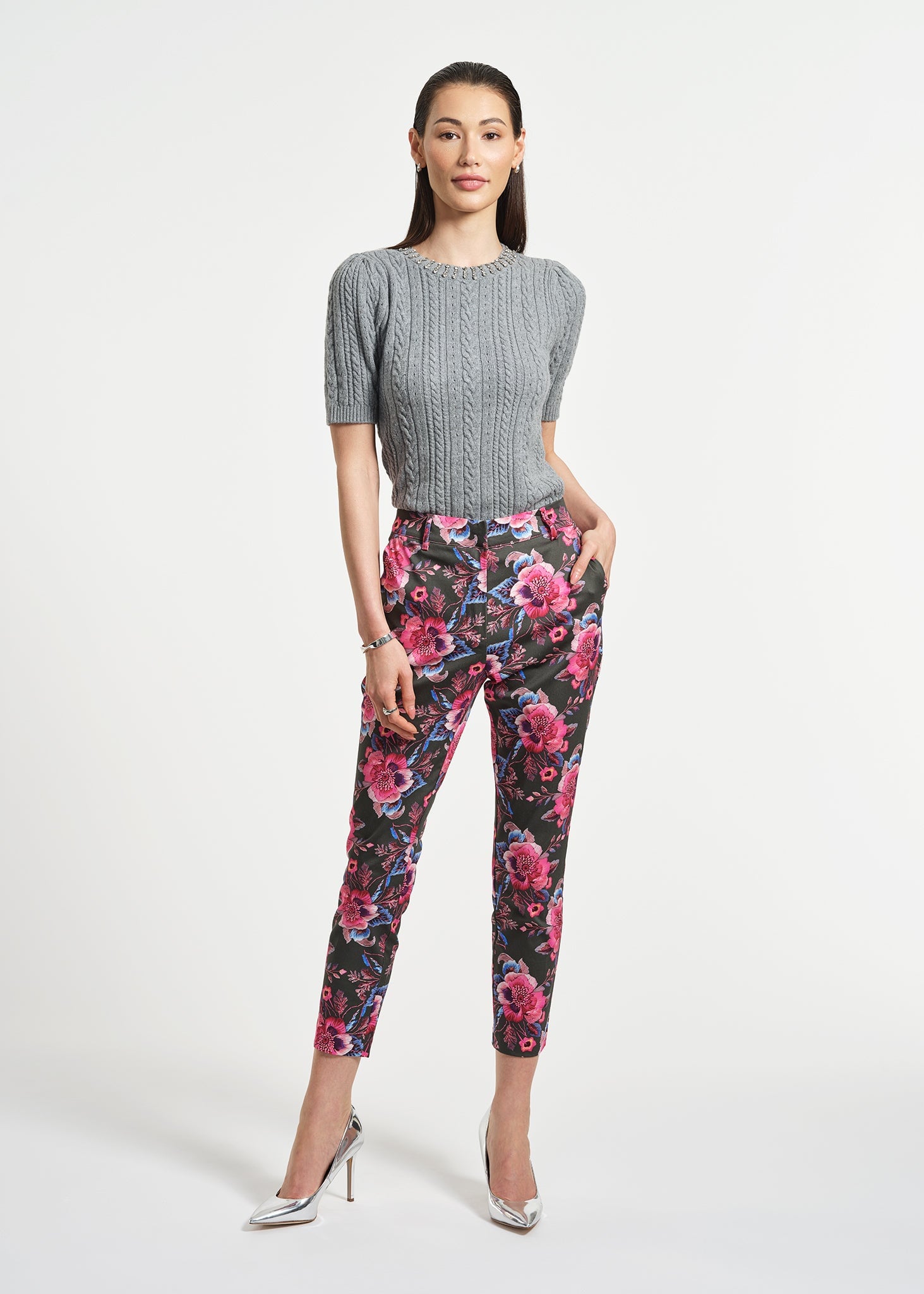 Slim Sateen Ankle Pant