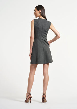 Sleeveless Ponte Swingy Bow Dress