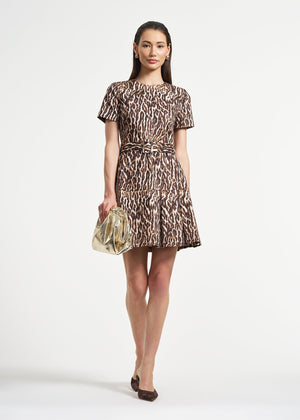 Belted Pleated Short Dress