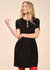 Short Sleeve Trim Detail Ponte Mini Dress