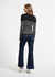 Ruffle Neck Stripe Henley Sweater