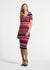 Elbow Sleeve Striped Sweater Midi Dress