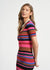Elbow Sleeve Striped Sweater Midi Dress