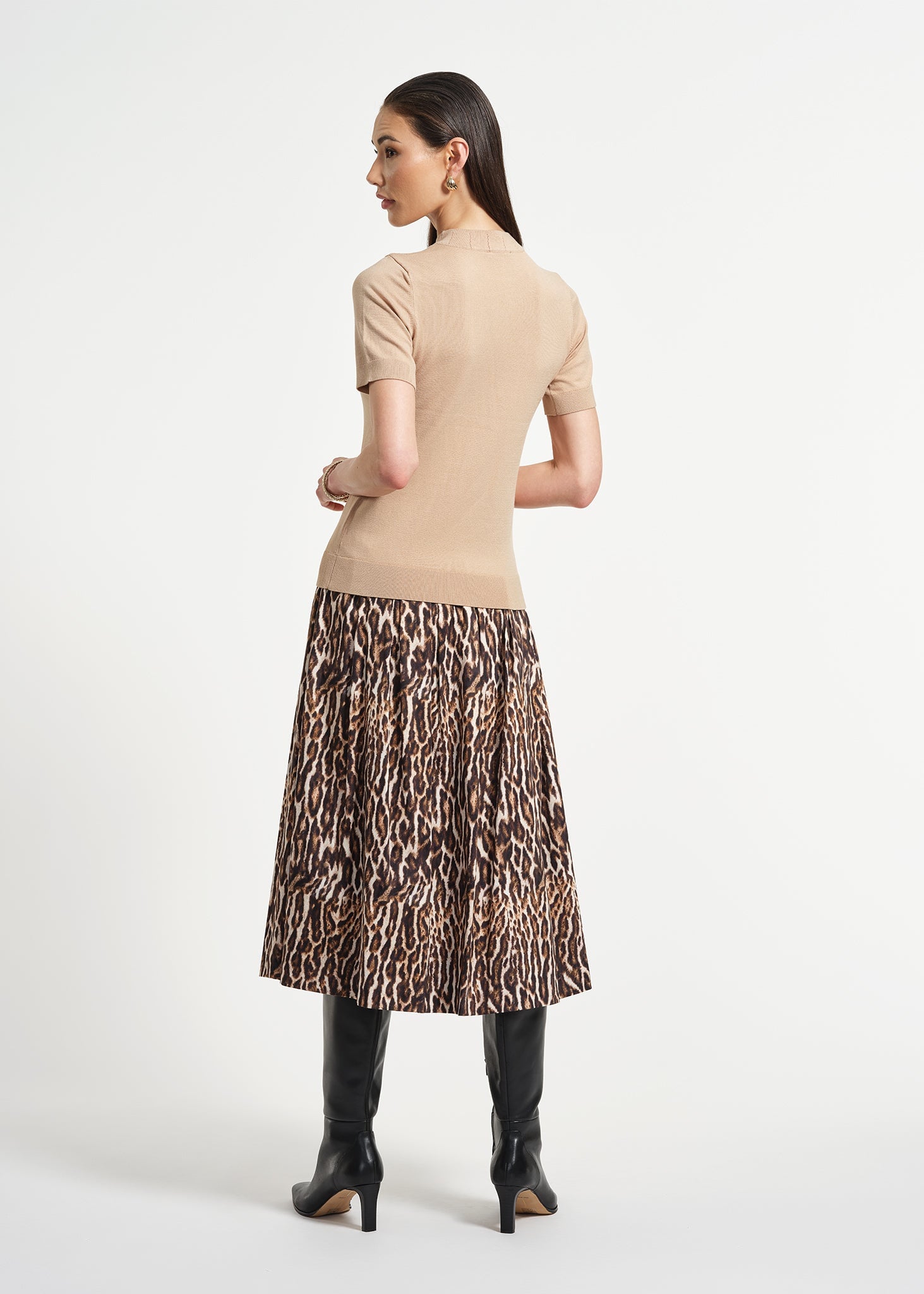 Mock Neck Short Sleeve Sweater