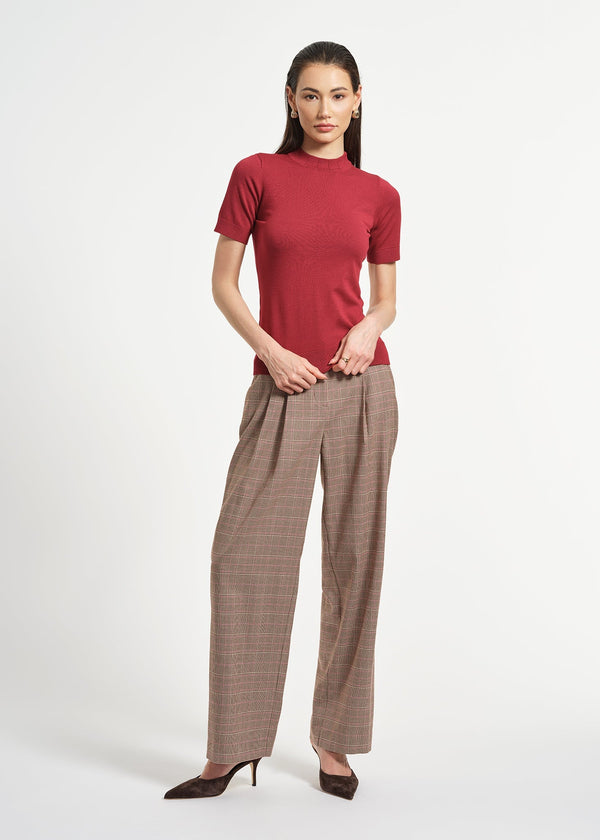 isaac mizrahi new york Mock Neck Short Sleeve Sweater Online Sale