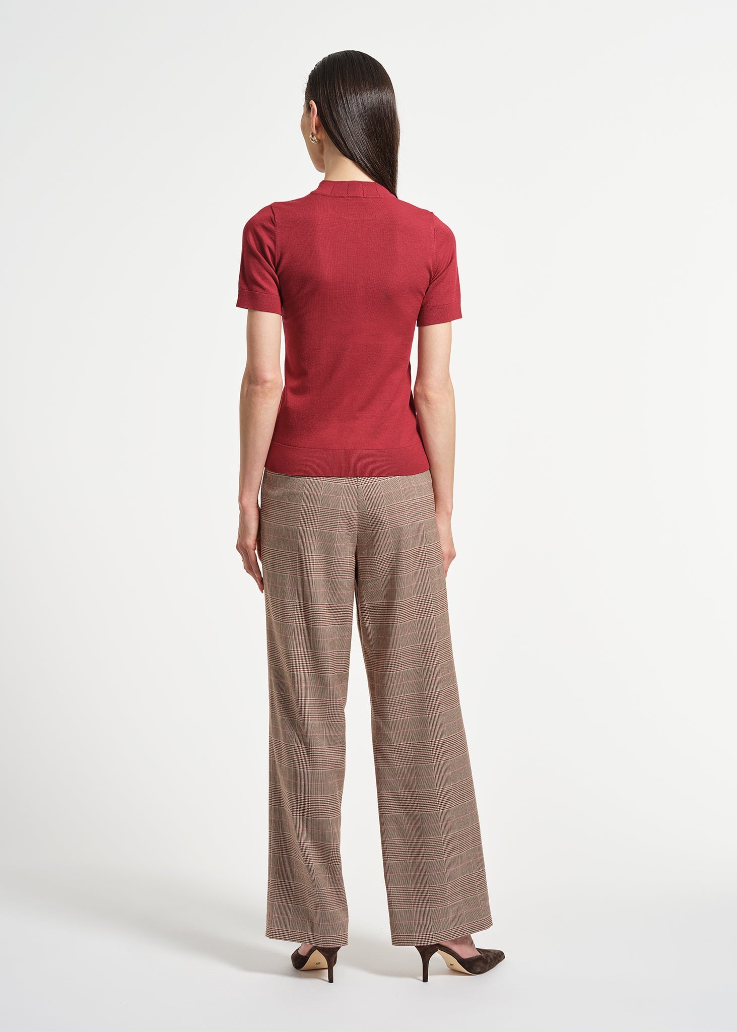 Mock Neck Short Sleeve Sweater