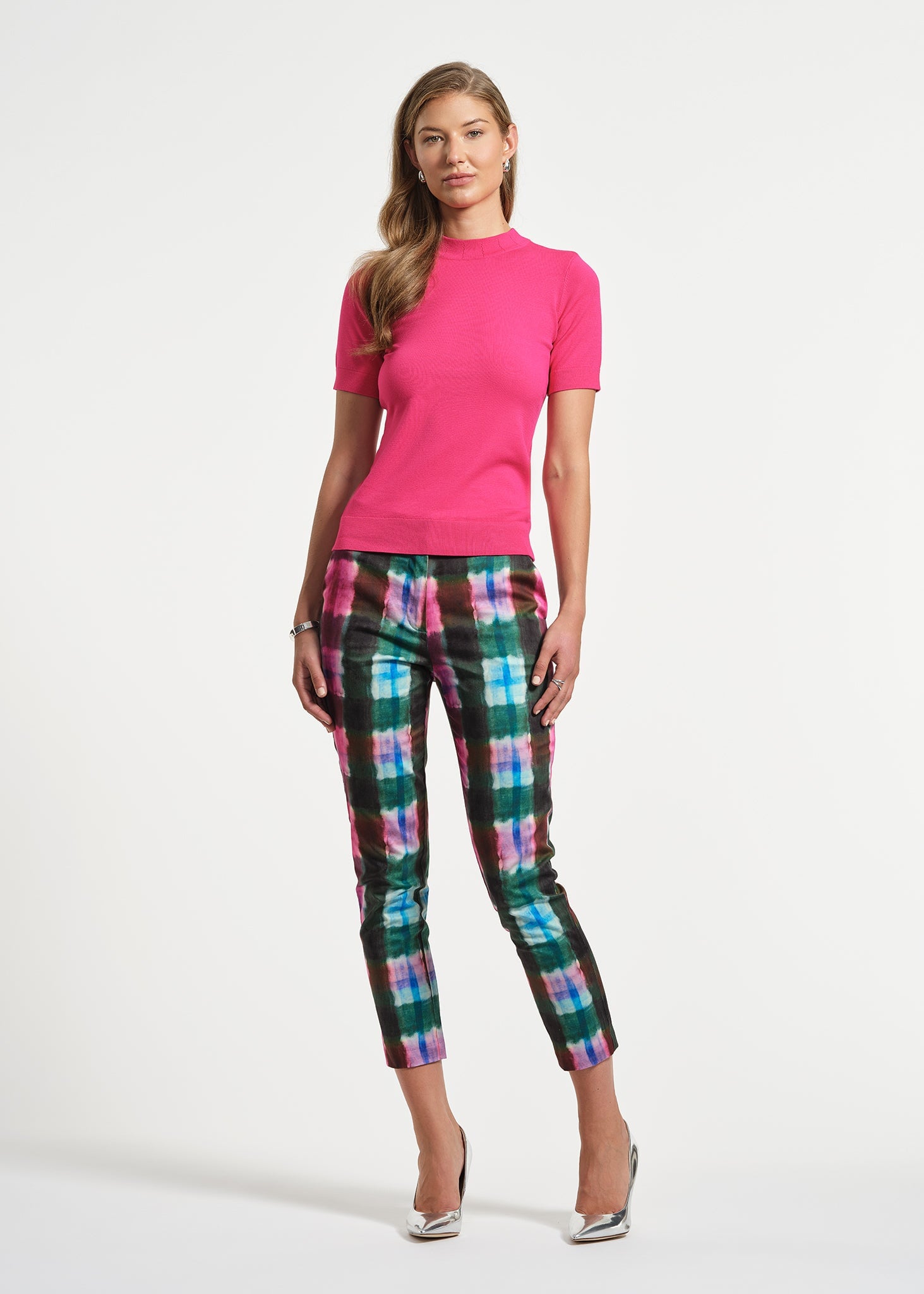 Mock Neck Short Sleeve Sweater