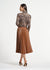 Faux Leather Pleated Skirt