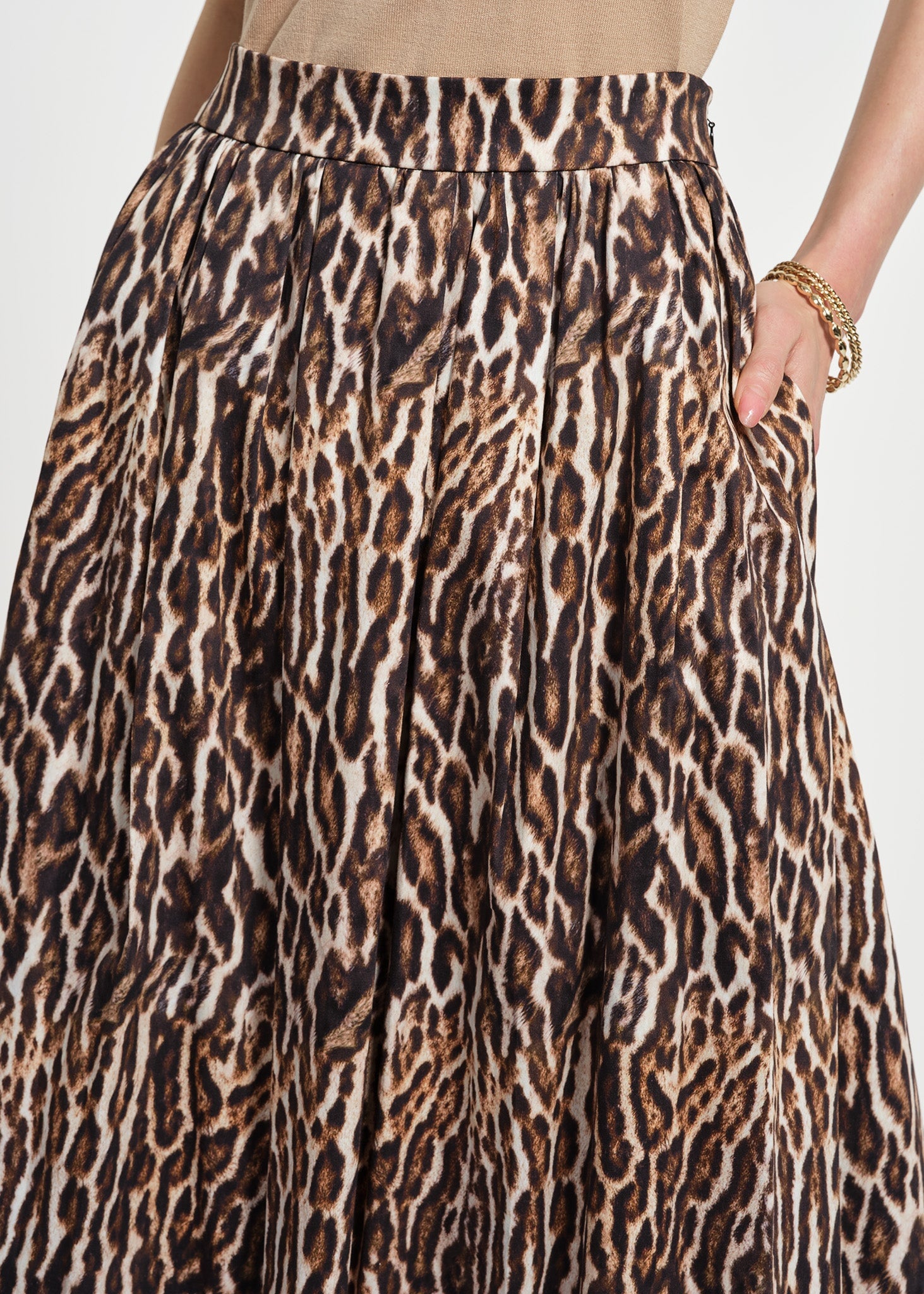 Sateen Midi Full Skirt