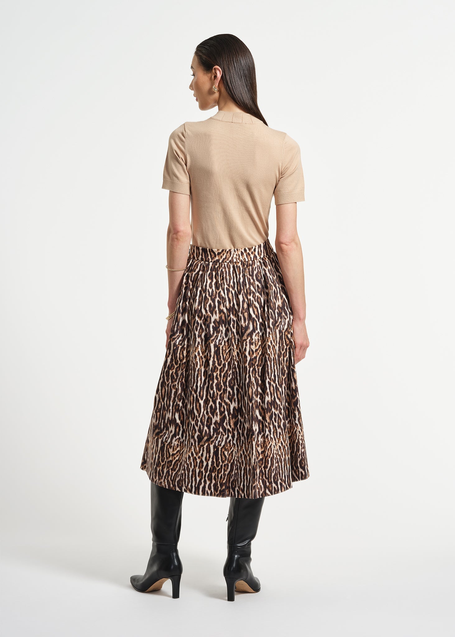 Sateen Midi Full Skirt