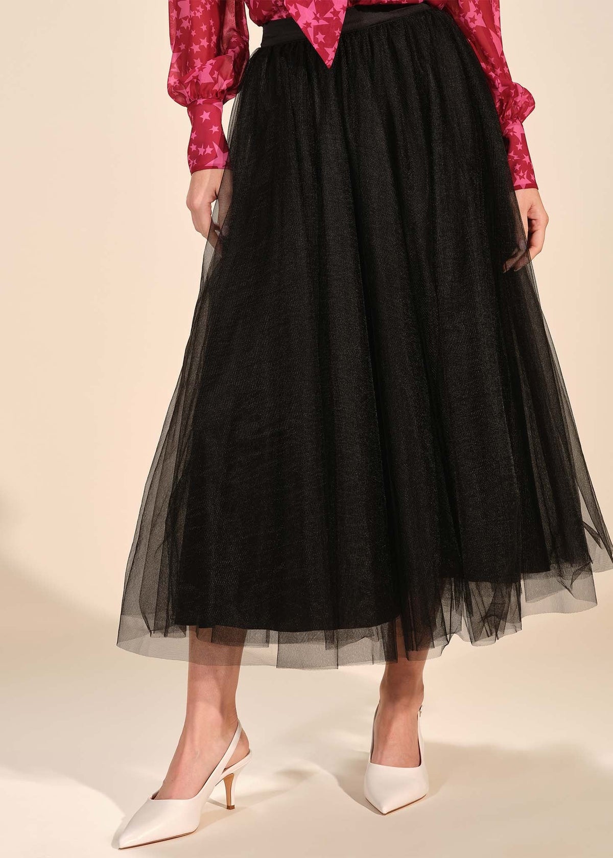 Tulle Full Midi Skirt