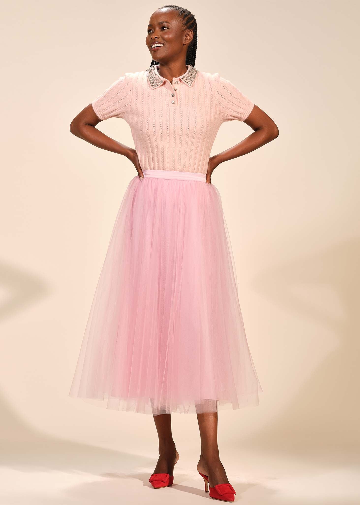 Tulle Full Midi Skirt