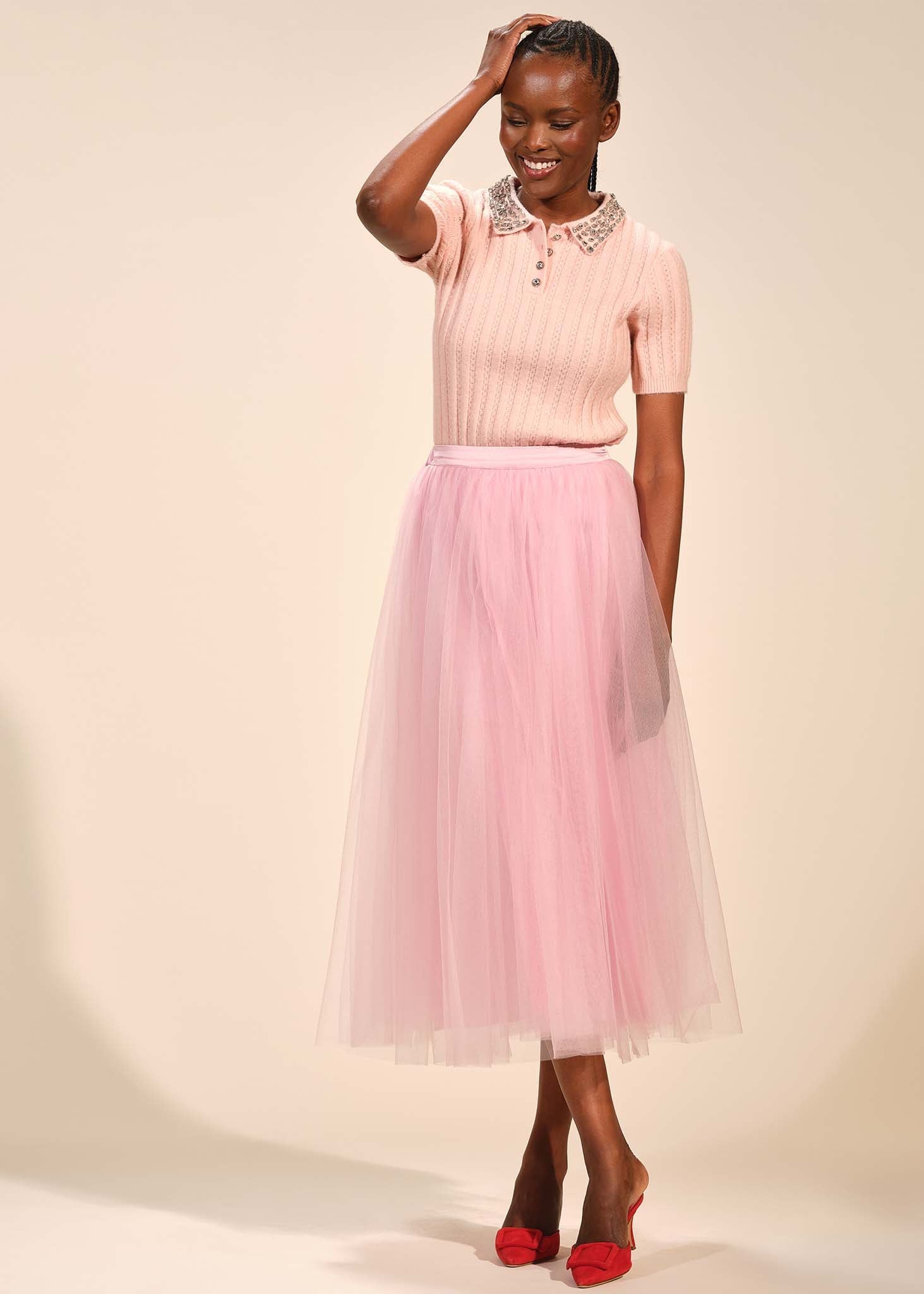 Tulle Full Midi Skirt