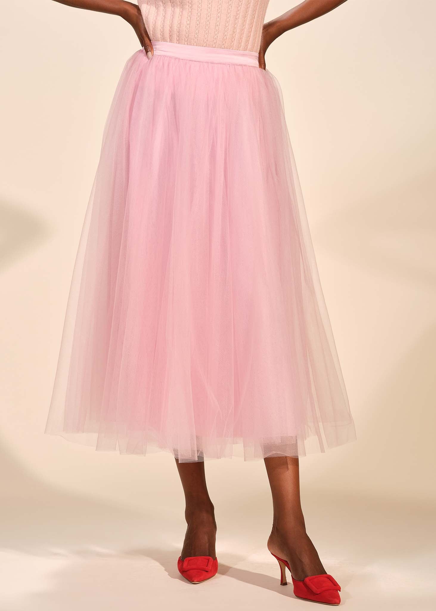 Tulle Full Midi Skirt