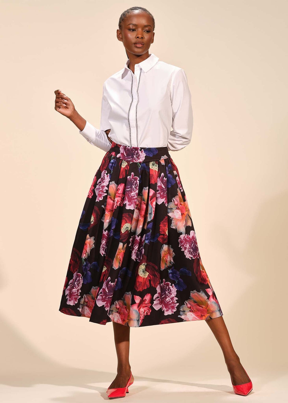 Satin Midi Skirt
