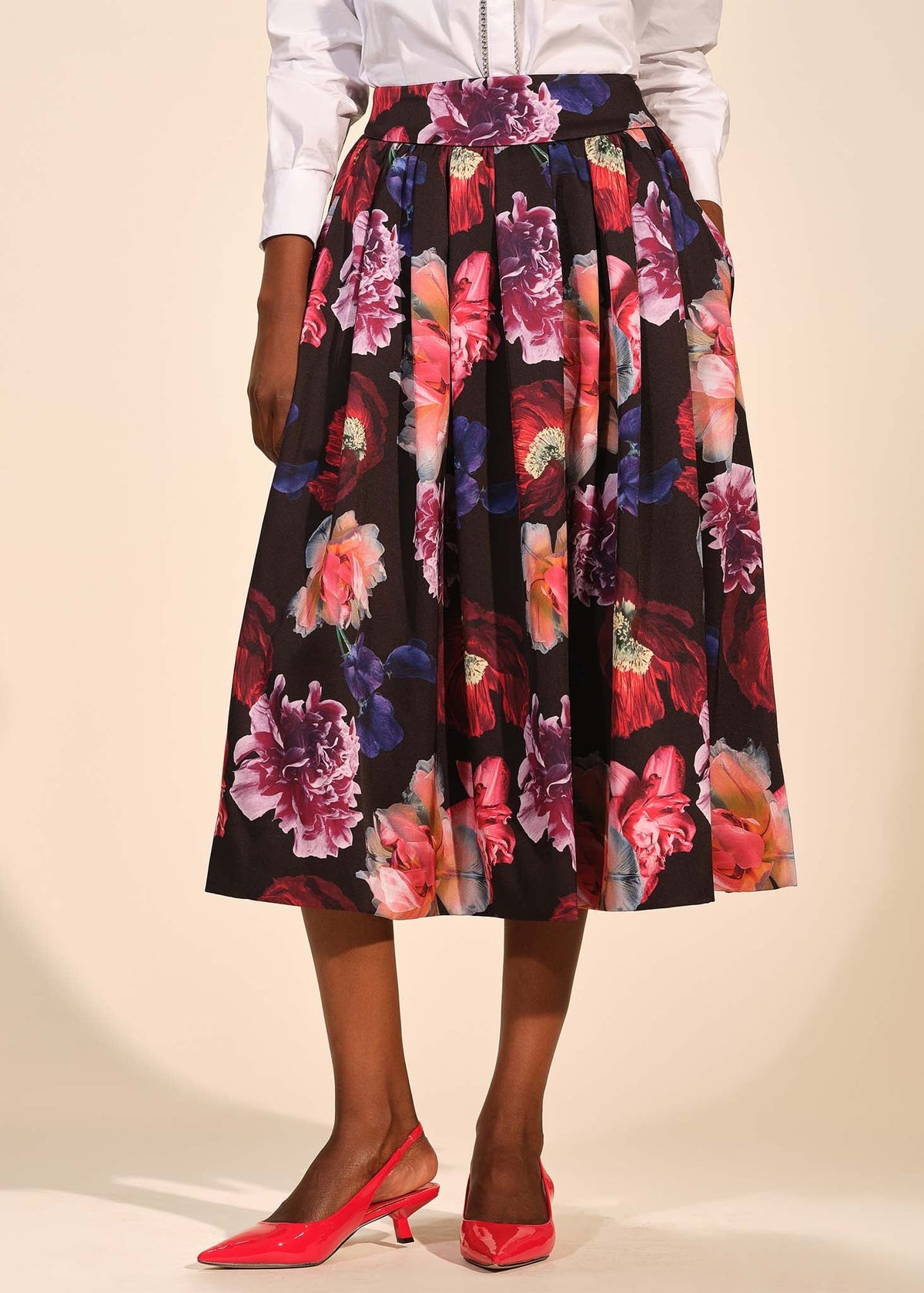 Satin Midi Skirt