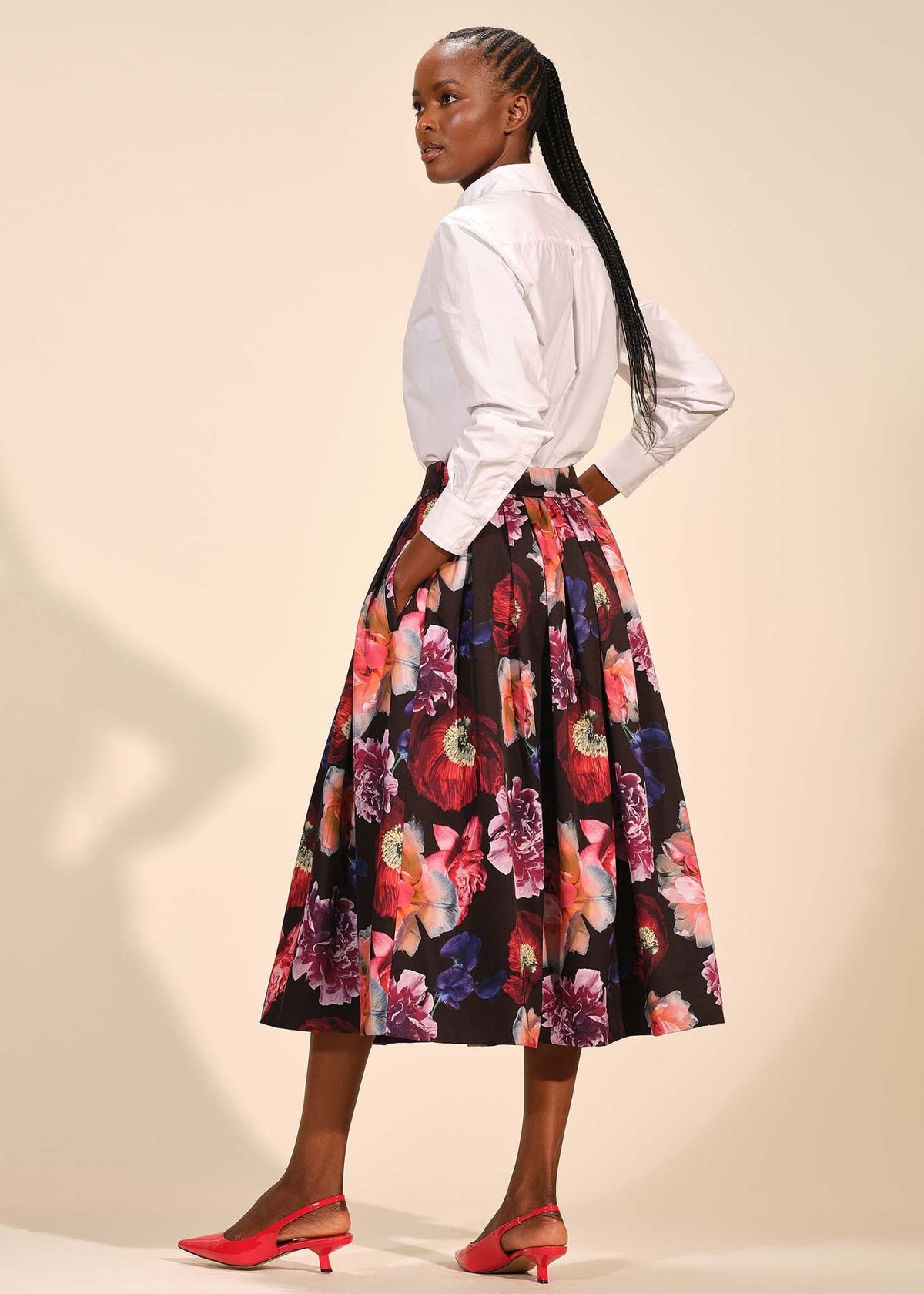 Satin Midi Skirt