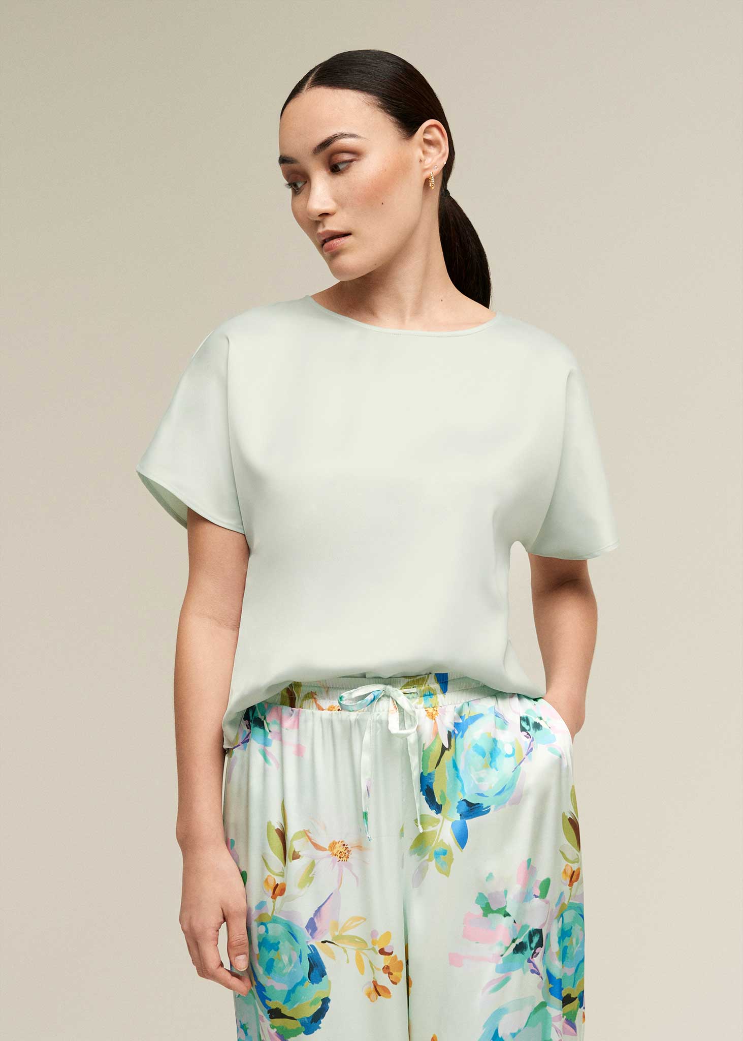 Satin Dolman Blouse