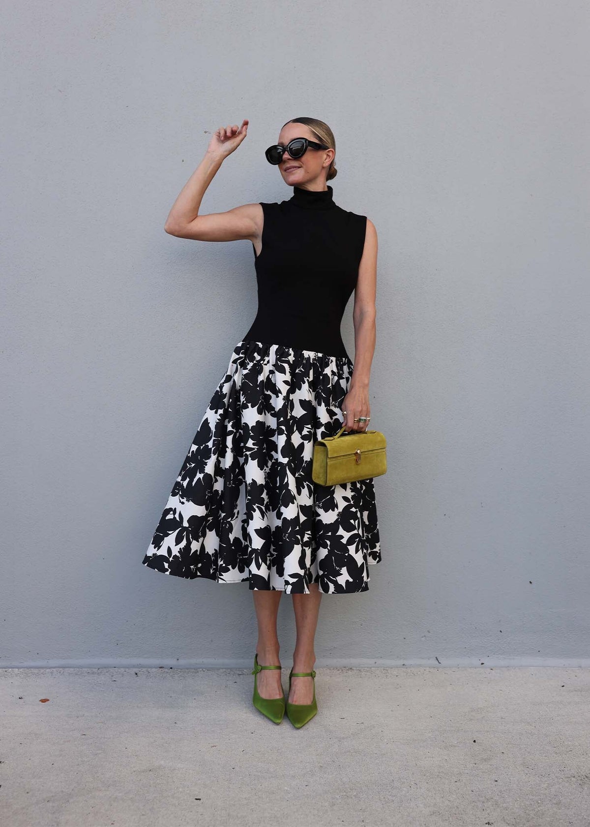 Sleeveless Ponte Combo Midi Dress