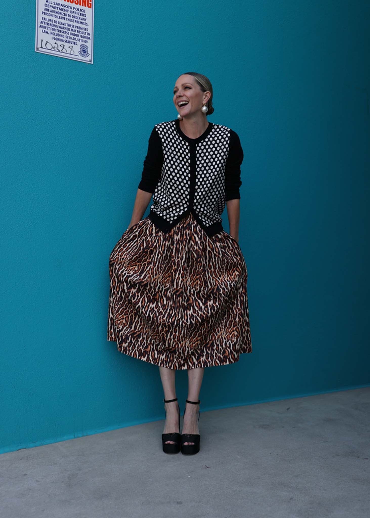 Sateen Midi Full Skirt