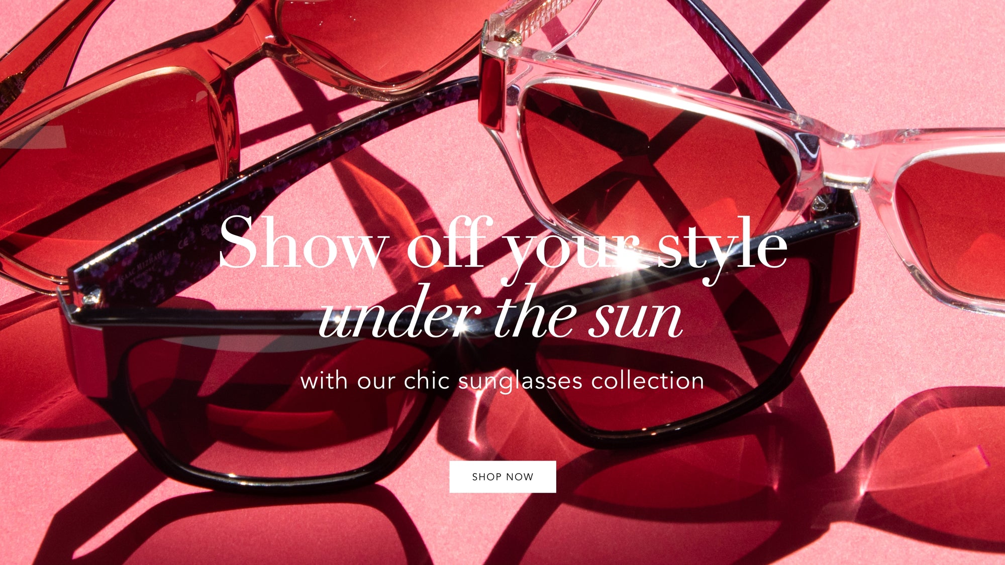 show off your style under the sun with out chic sunglasses collection, shop now. image of isaac mizrahi sungalsses