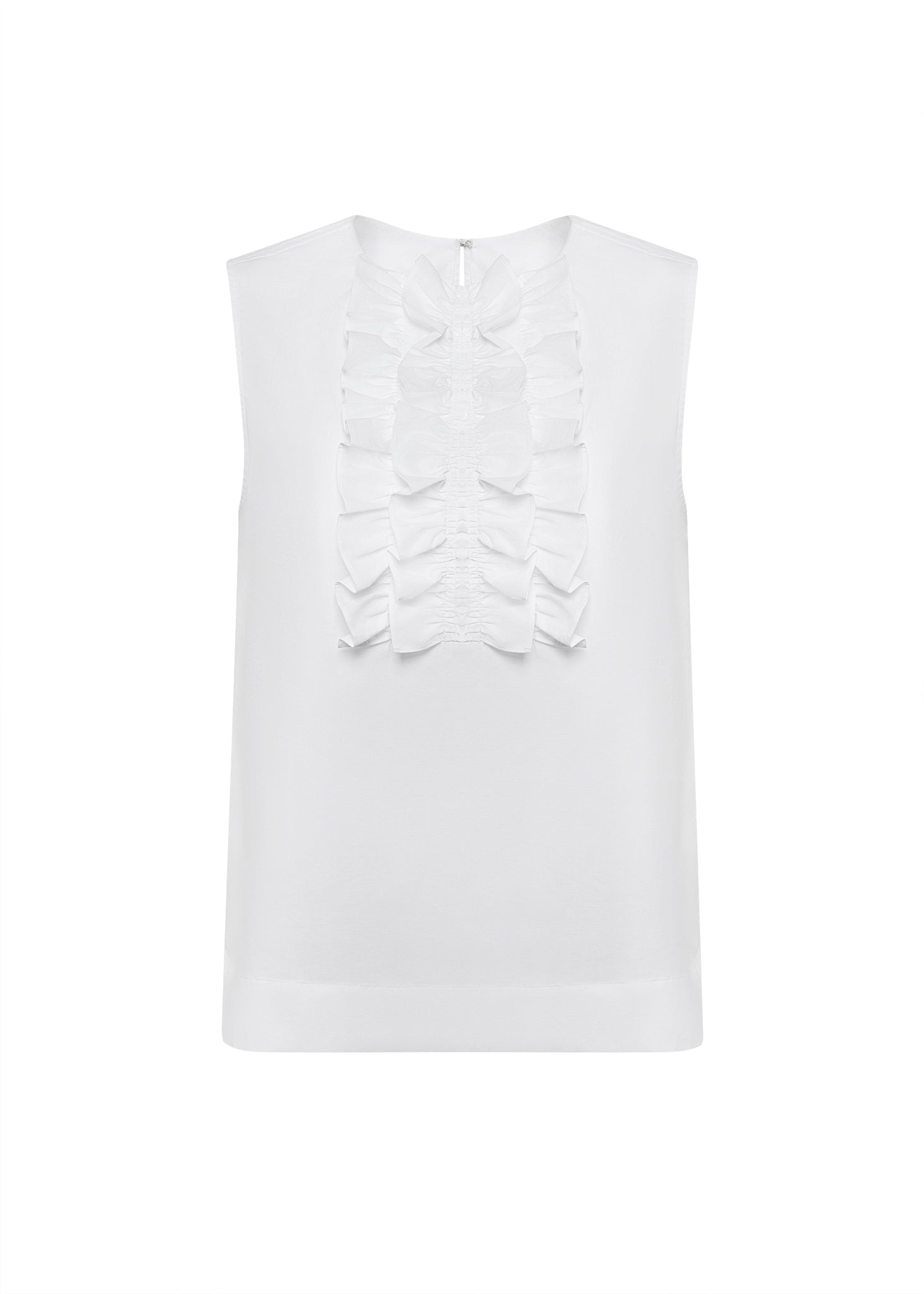 Boxy Ruffle Cotton Shirt