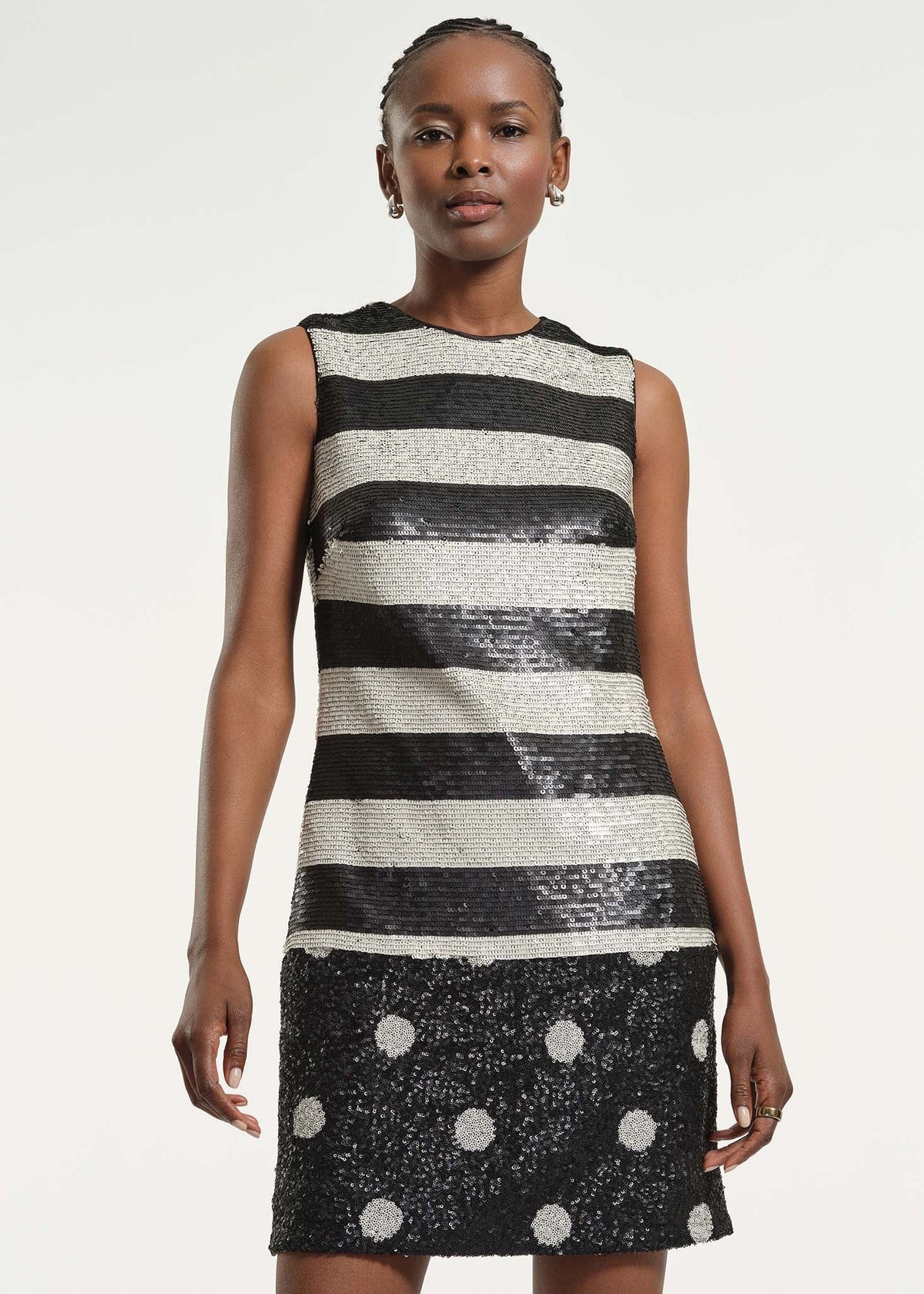 Sequin Polkadot Shift Dress