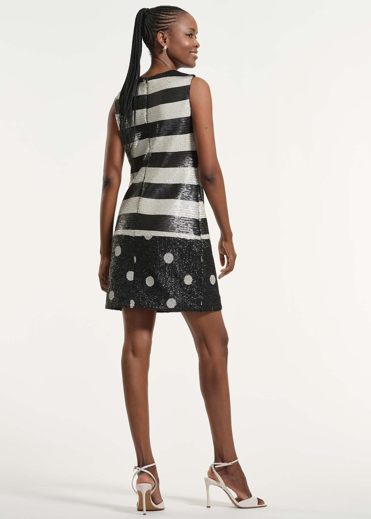 Sequin Polkadot Shift Dress