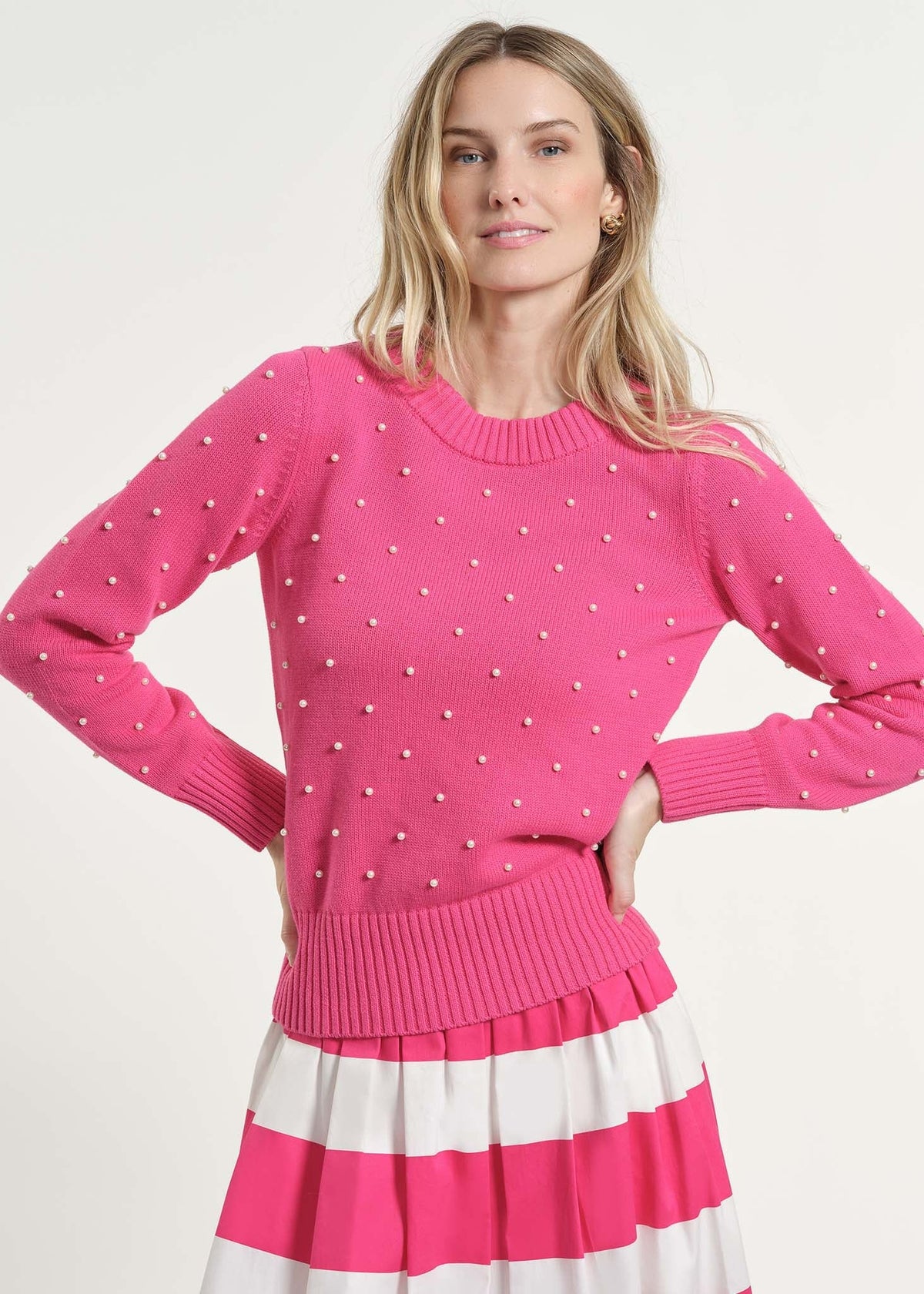 Cowl Neck Beaded Sweater