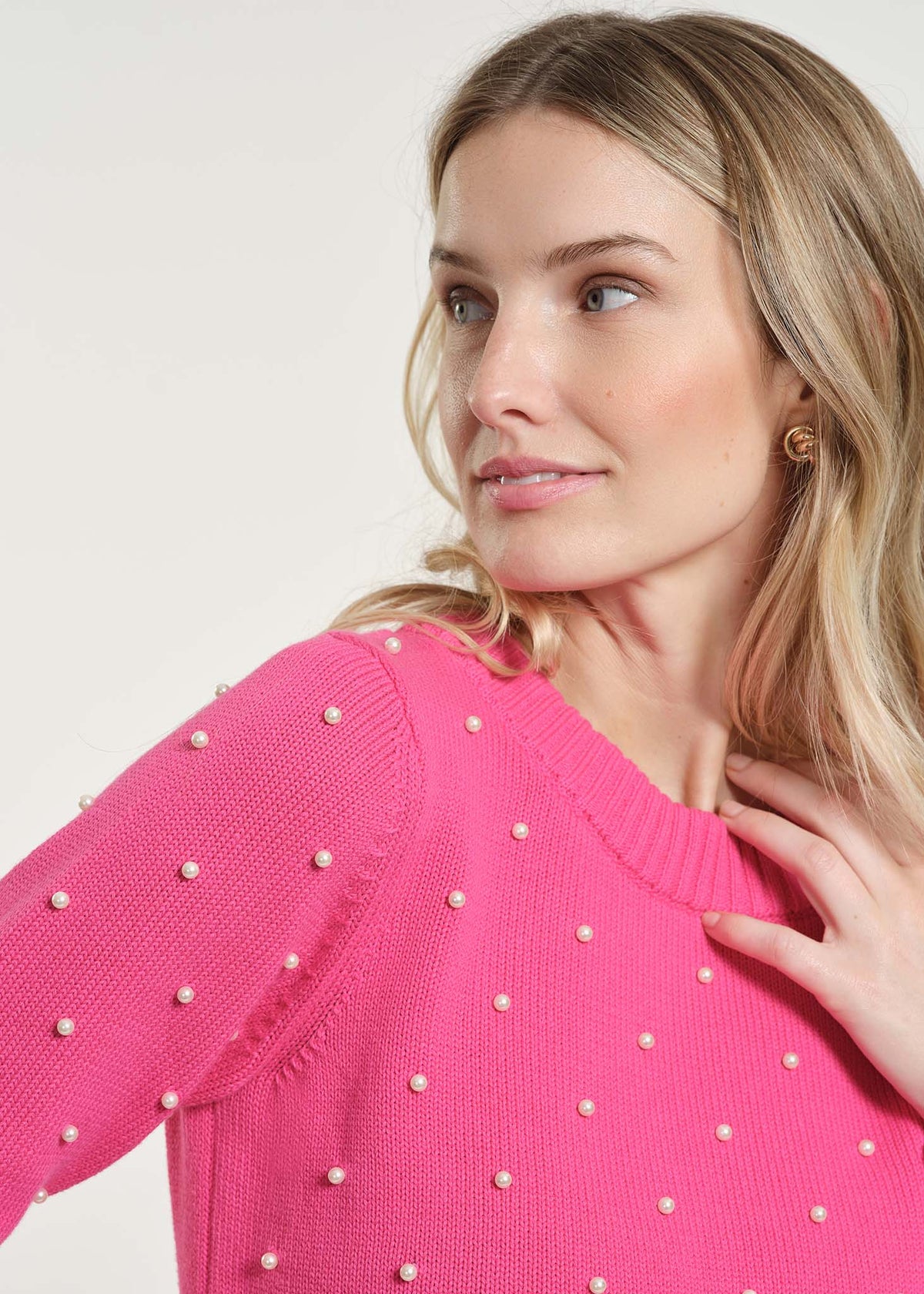 Cowl Neck Beaded Sweater