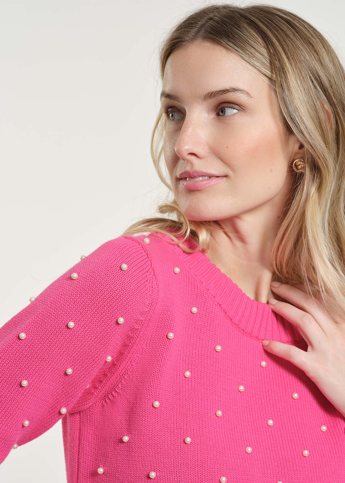 Cowl Neck Beaded Sweater