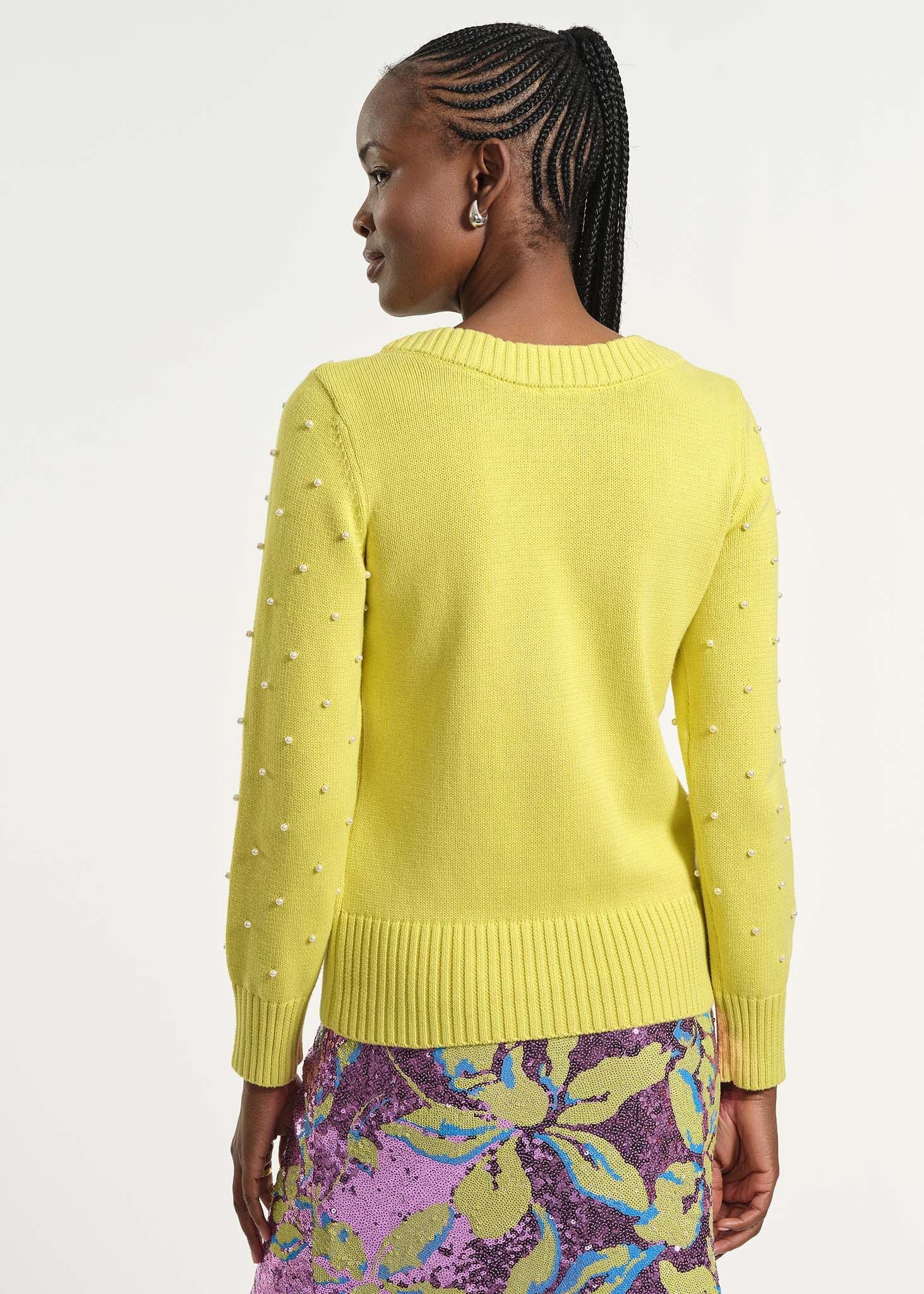 Cowl Neck Beaded Sweater