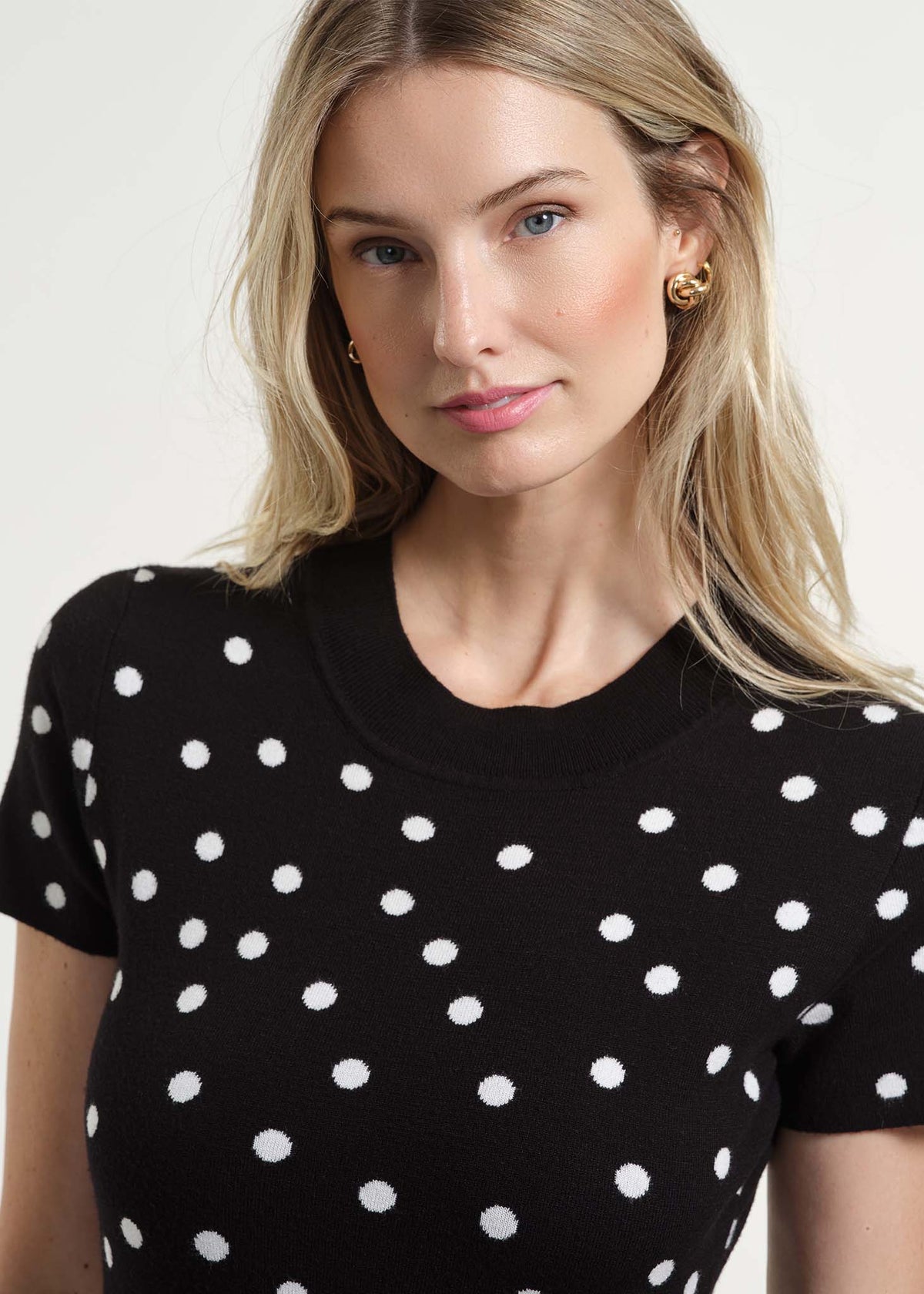 Polkadot Flare Knit Dress