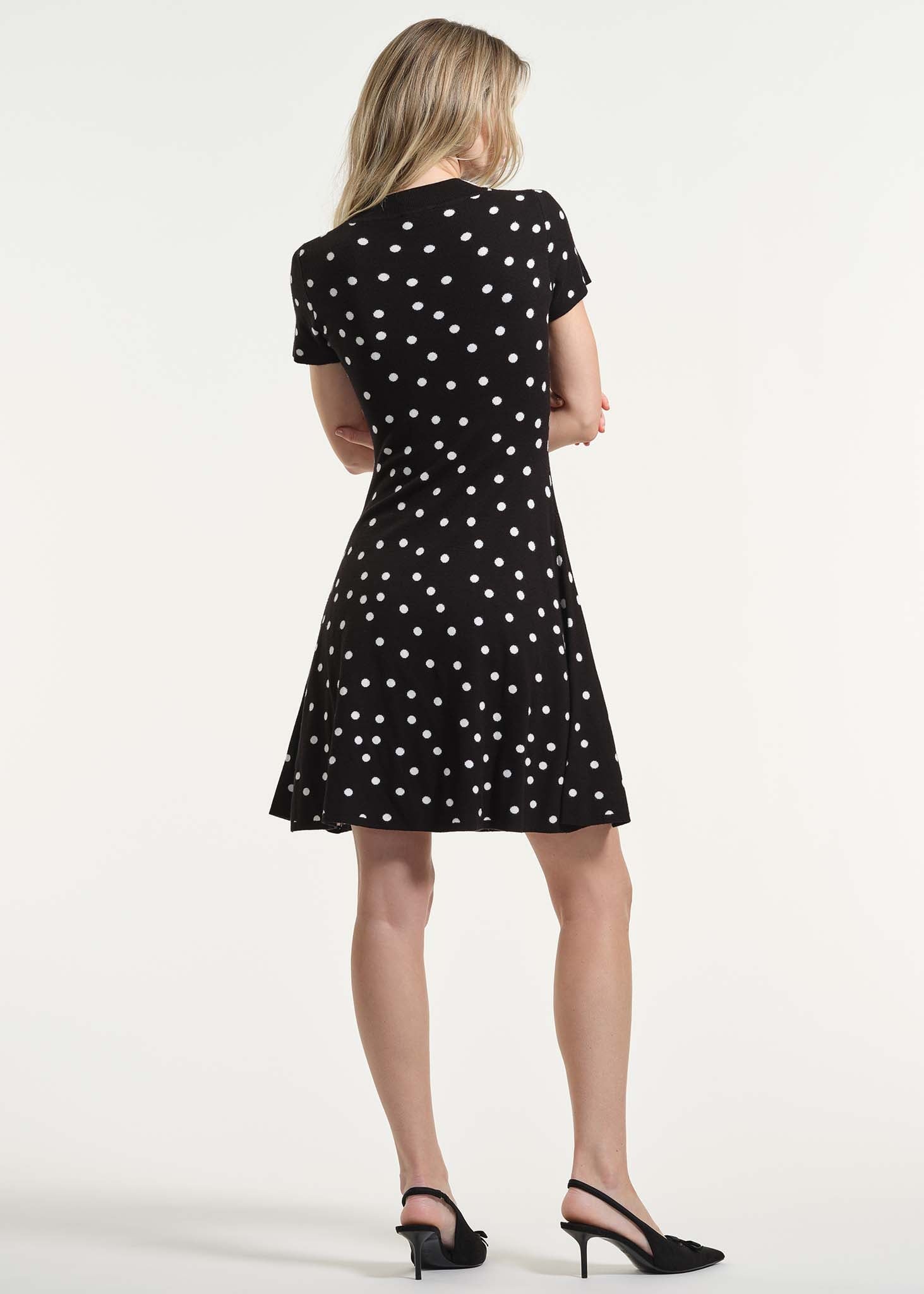 Polkadot Flare Knit Dress