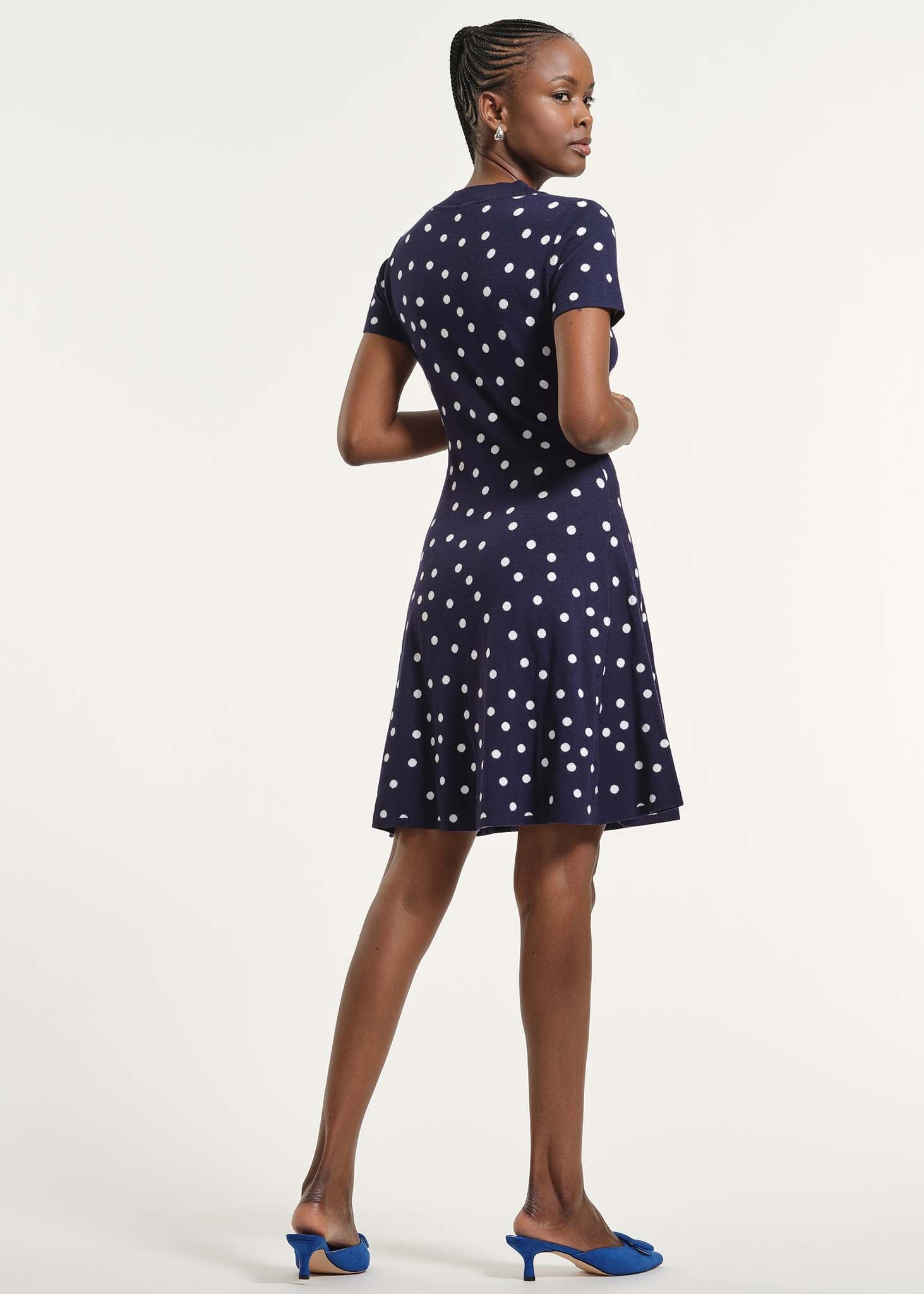 Polkadot Flare Knit Dress