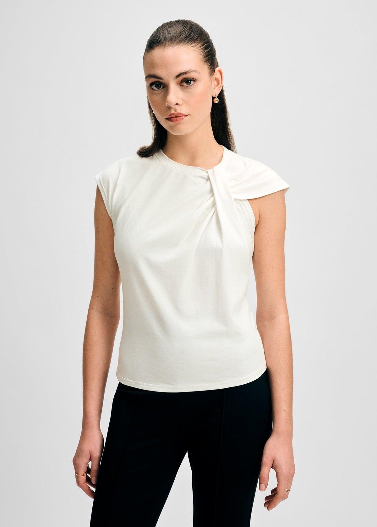 Twist Neck Short Sleeve Tee