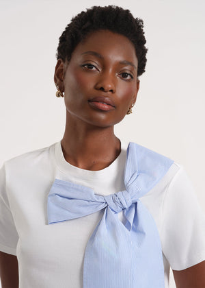 Women's Short Sleeve Bow Detail T-Shirt
