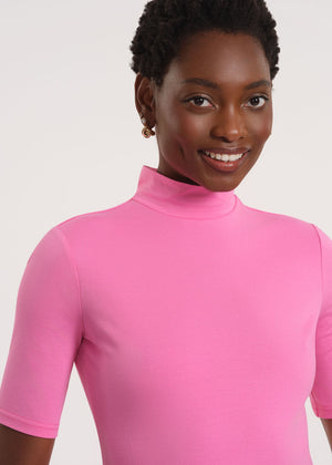 High-Neck Sweater with Mock Collar
