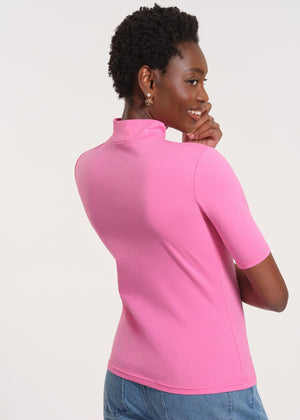 High-Neck Sweater with Mock Collar