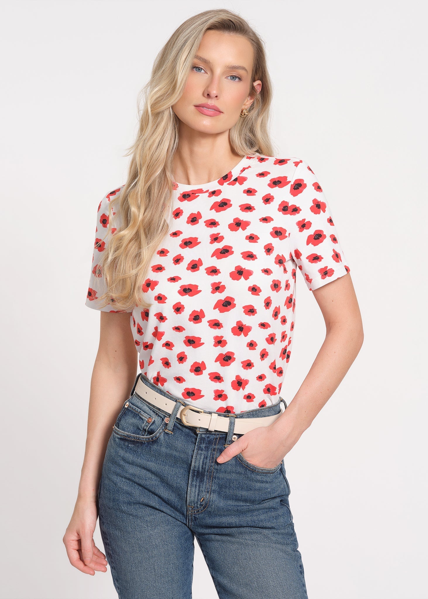Printed T-Shirt in RED ML | Isaac Mizrahi